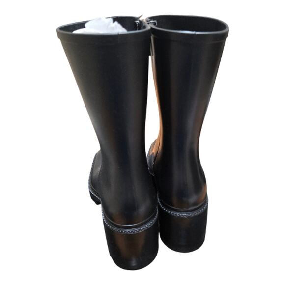 INC Everett Black Platform Rain Boots NWB Size 9 - Picture 2 of 10